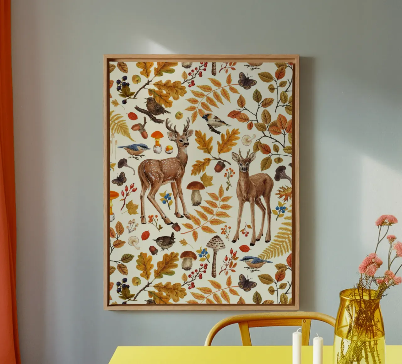 Het bos in canvas met Baklijst van Painted Nature