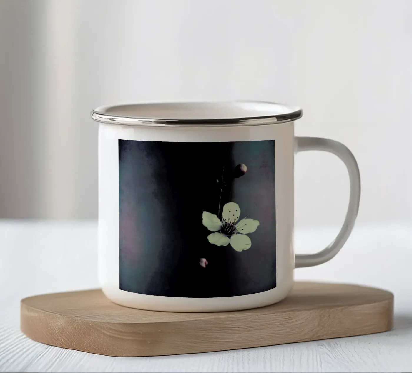 Solitaire enamel mug by Ingrid Beddoes