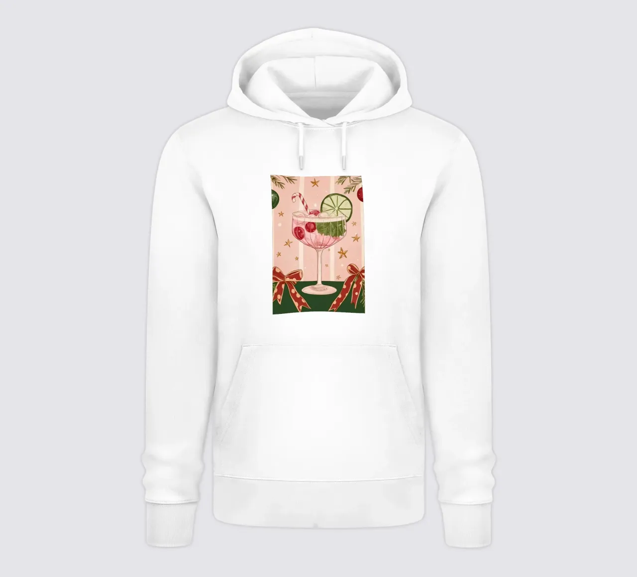 Cocktail rosa di Natale felpa con cappuccio da Melloi Art Print