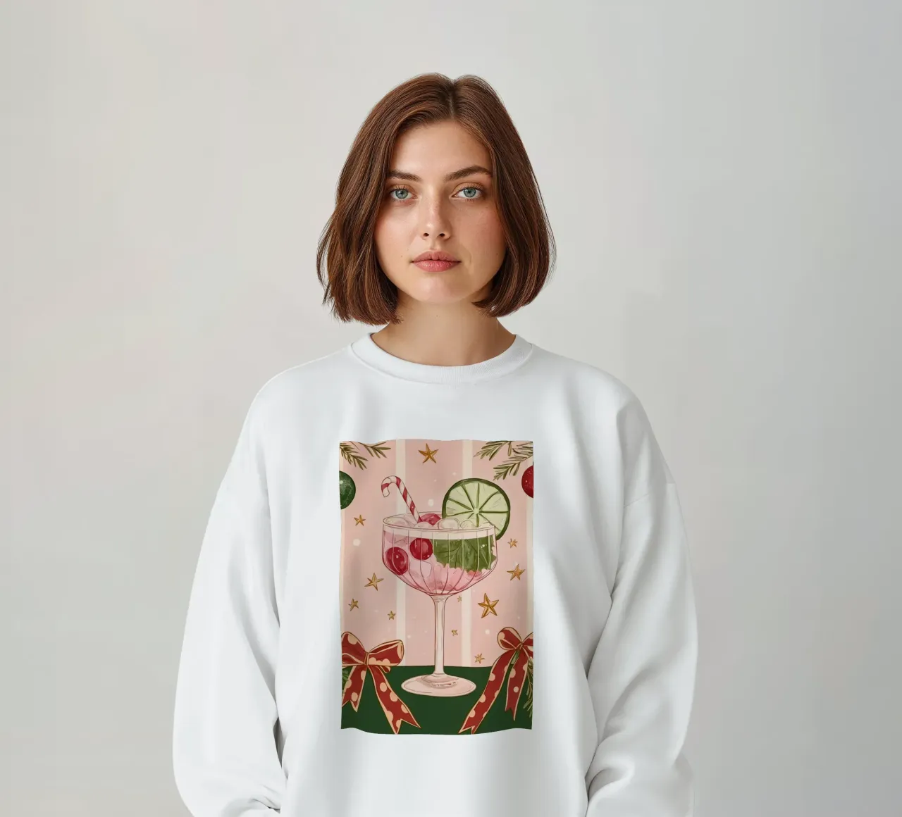 Cocktail rosa di Natale felpa da Melloi Art Print