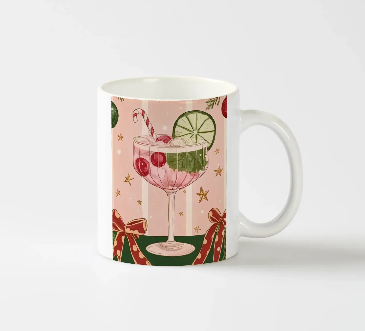Cocktail rosa di Natale tazza in ceramica da Melloi Art Print