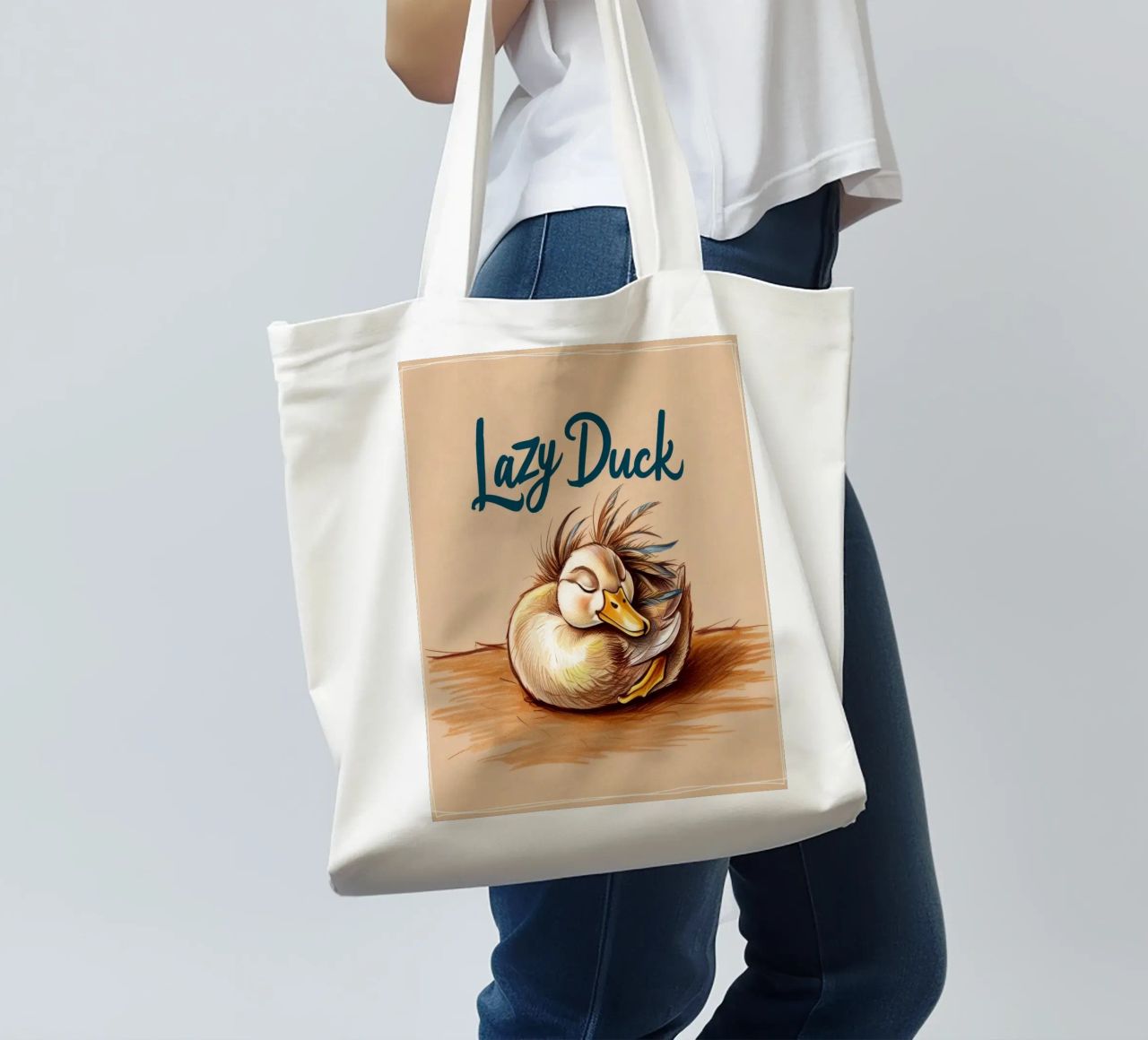 Lazy Duck borsa in juta da Nando Art
