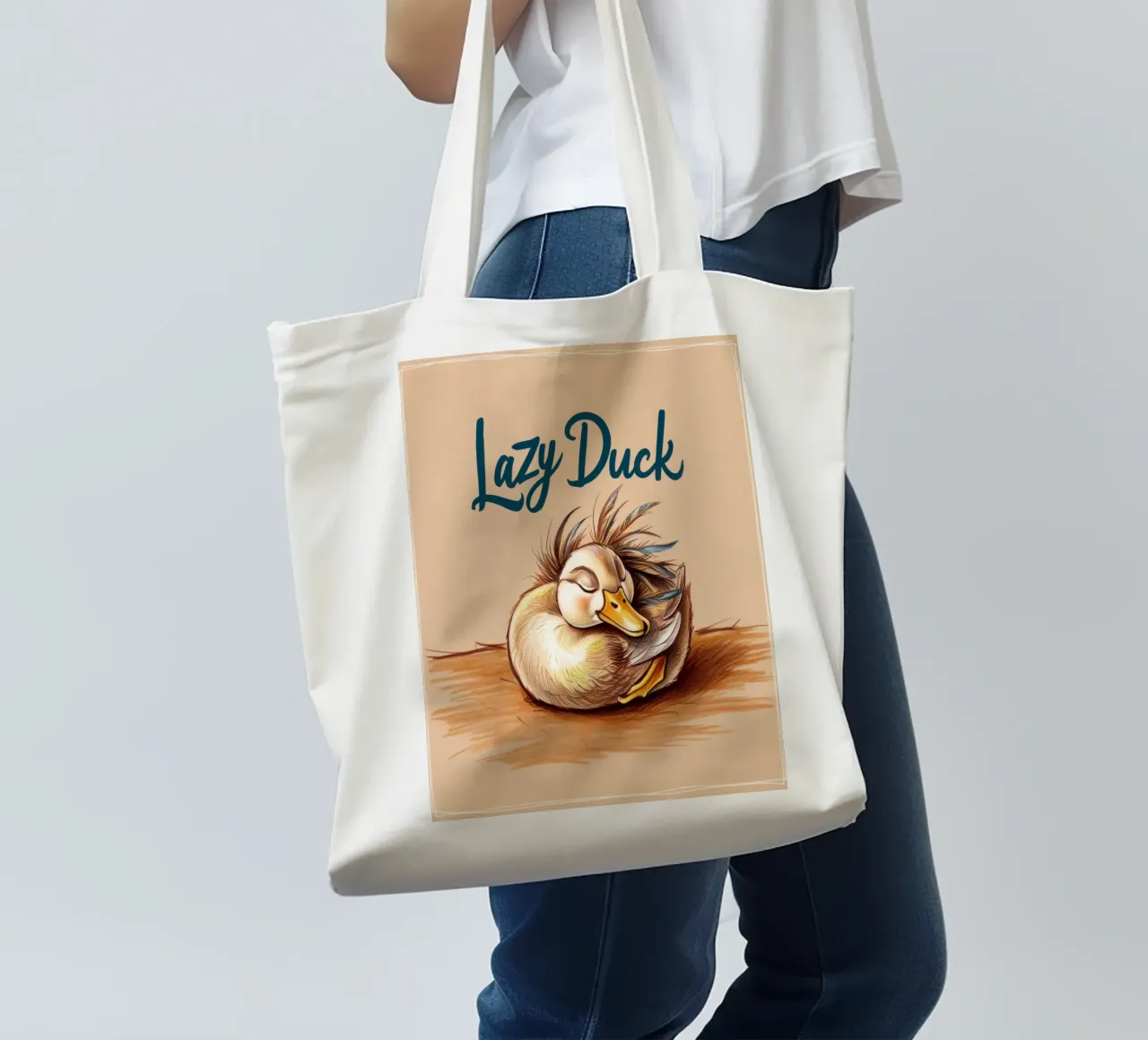 Lazy Duck borsa in juta da Nando Art