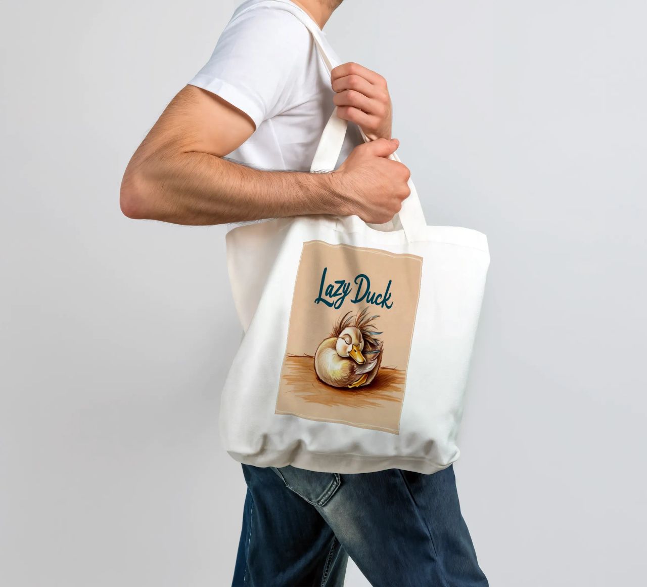 Lazy Duck borsa in juta da Nando Art