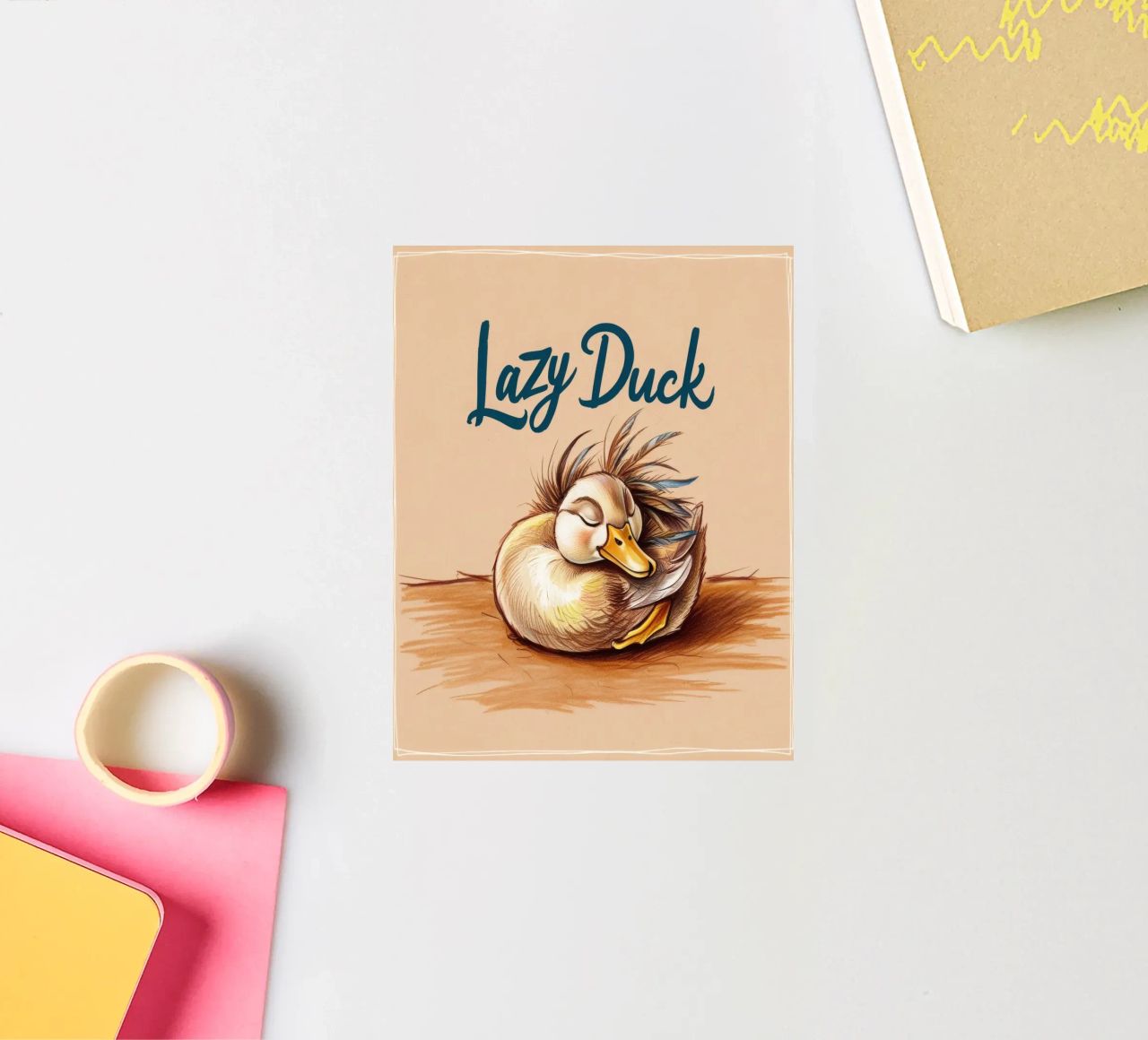 Lazy Duck pegatina de Nando Art