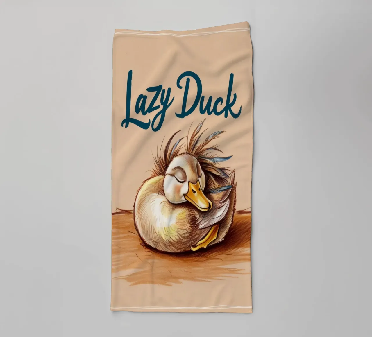 Lazy Duck towel by Nando Art