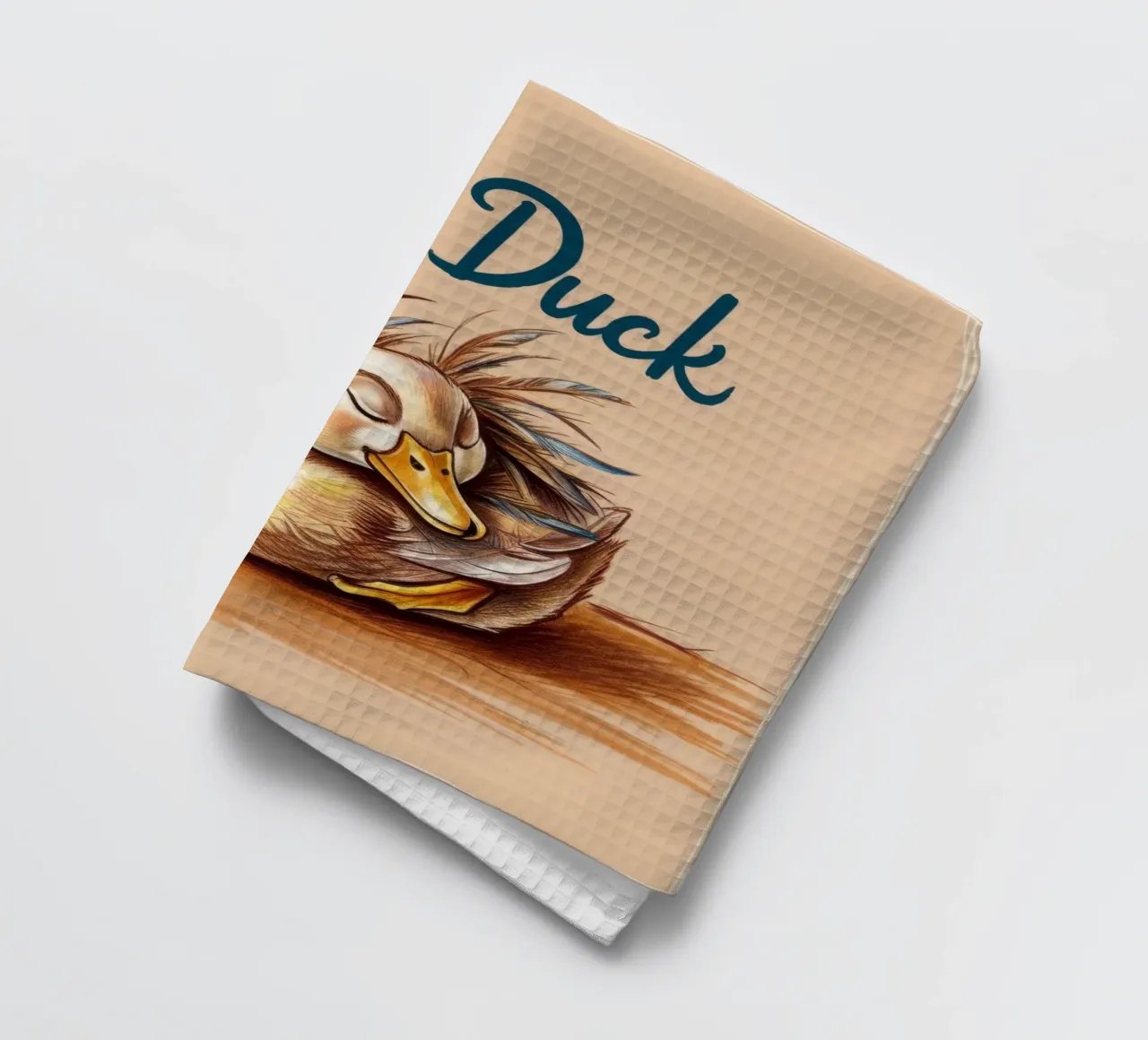 Lazy Duck theedoek van Nando Art