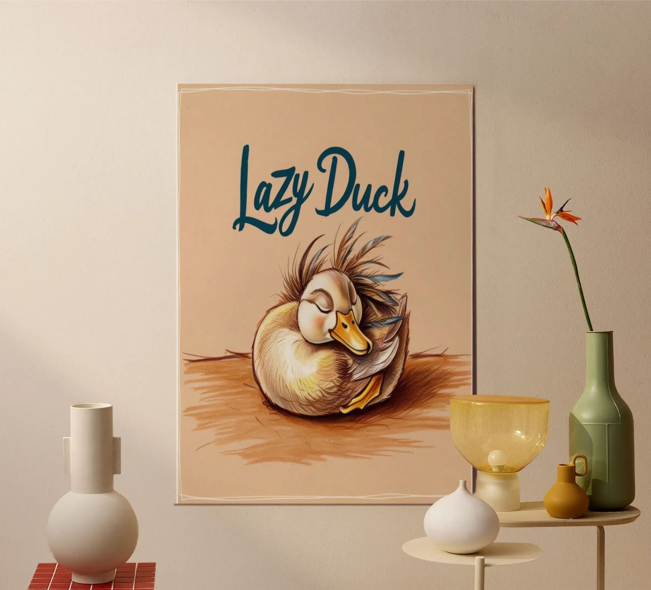 Lazy Duck poster de Nando Art