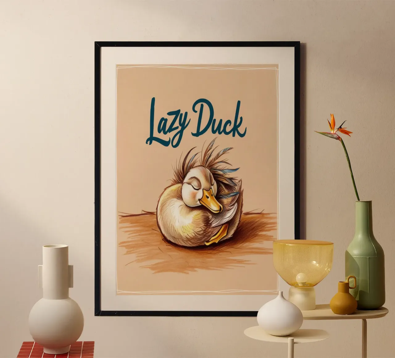 Lazy Duck poster da Nando Art