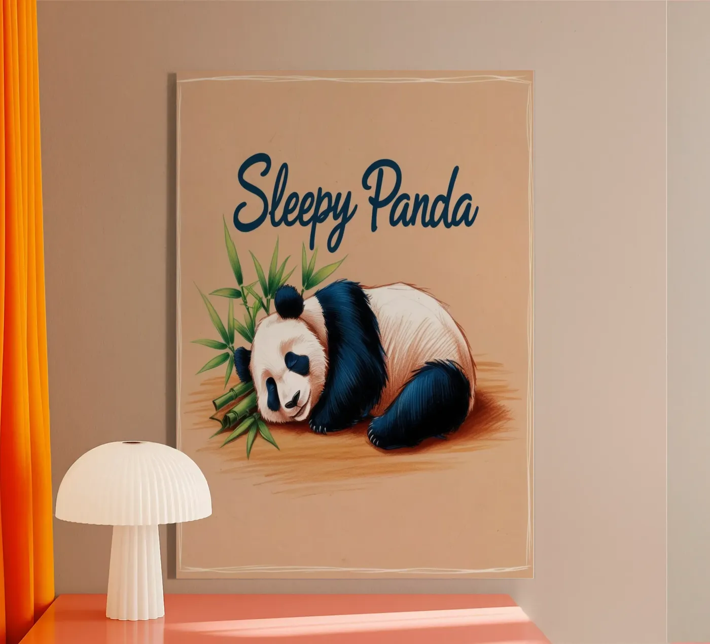 Sleepy Panda Acryl-Glas von Nando Art