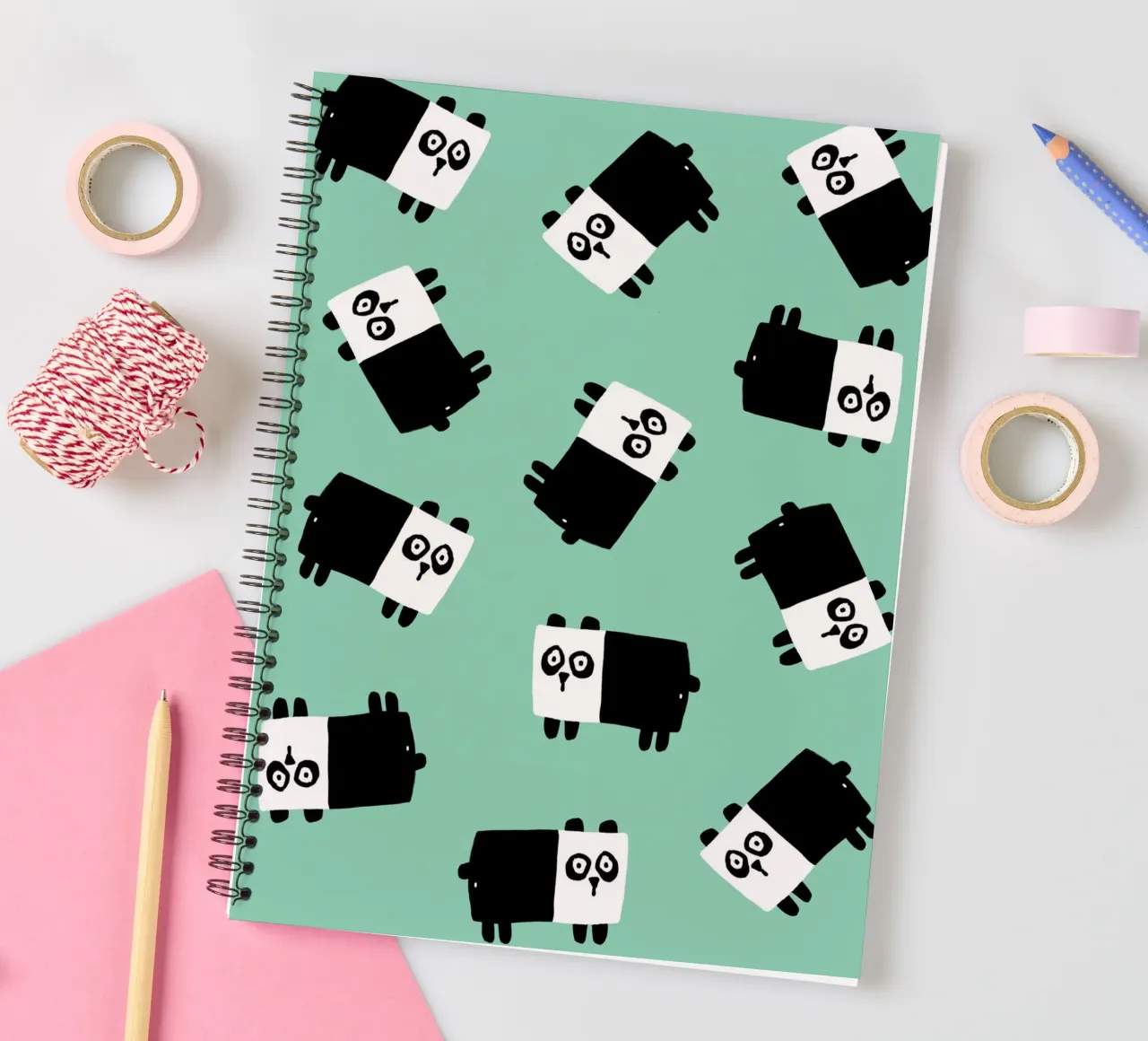 Pandas spiral notebook by aucontraire