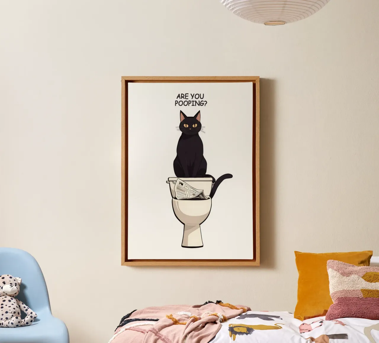 Are You Pooping canvas with Floater frame by Nando Art