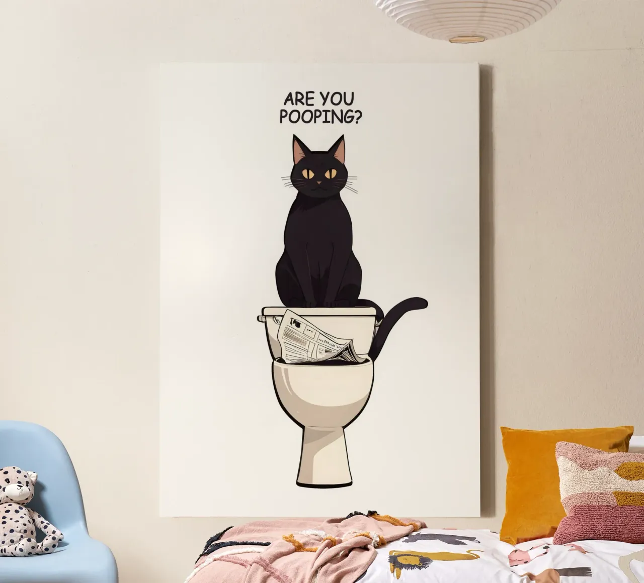 Are You Pooping canvas with Floater frame by Nando Art