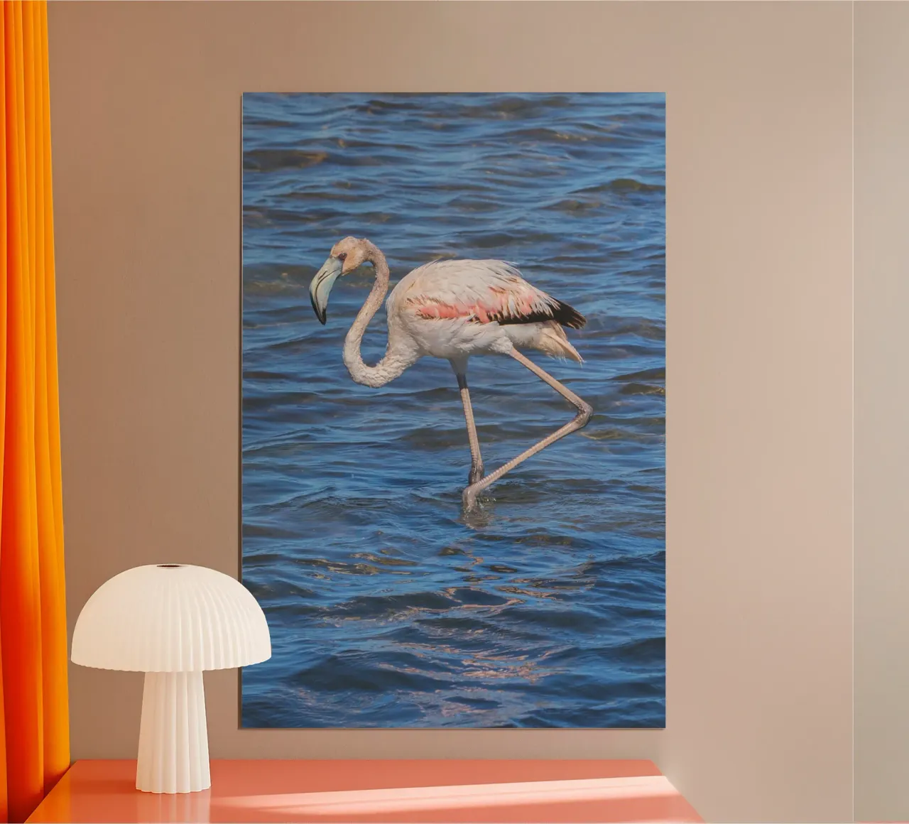 Fenicottero La Franqui poster con telaio in plastica da Dave Hare Photography