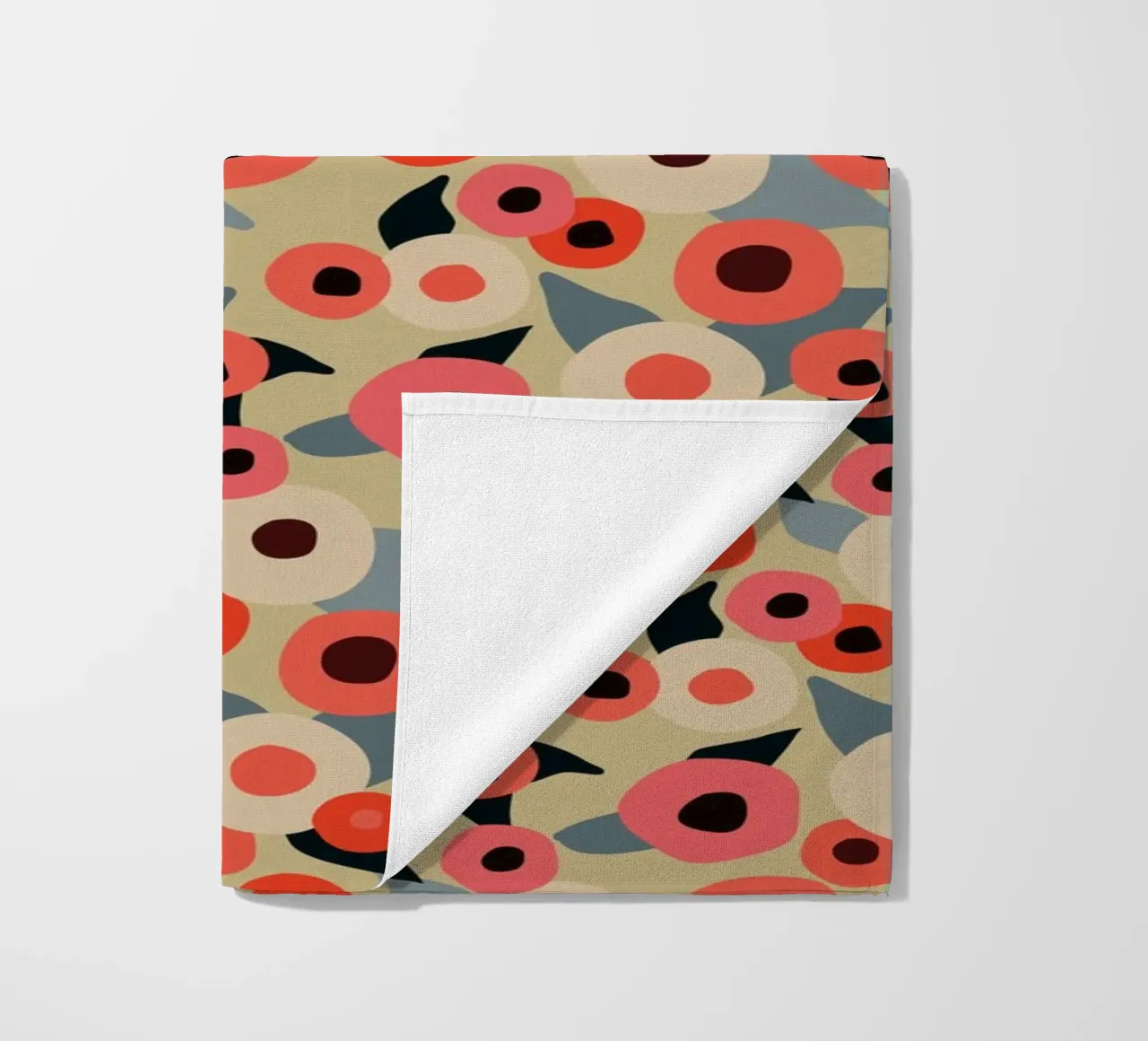 Vintage floral pattern in red and beige beach towel by Spunk