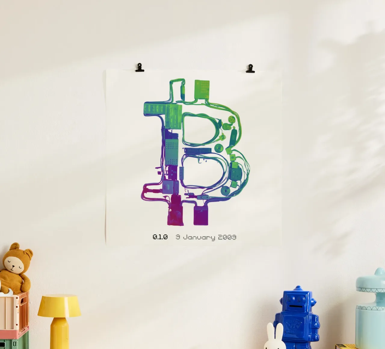 CableGuy_Rianow_XL poster con telaio in legno da Crypto_Jungle