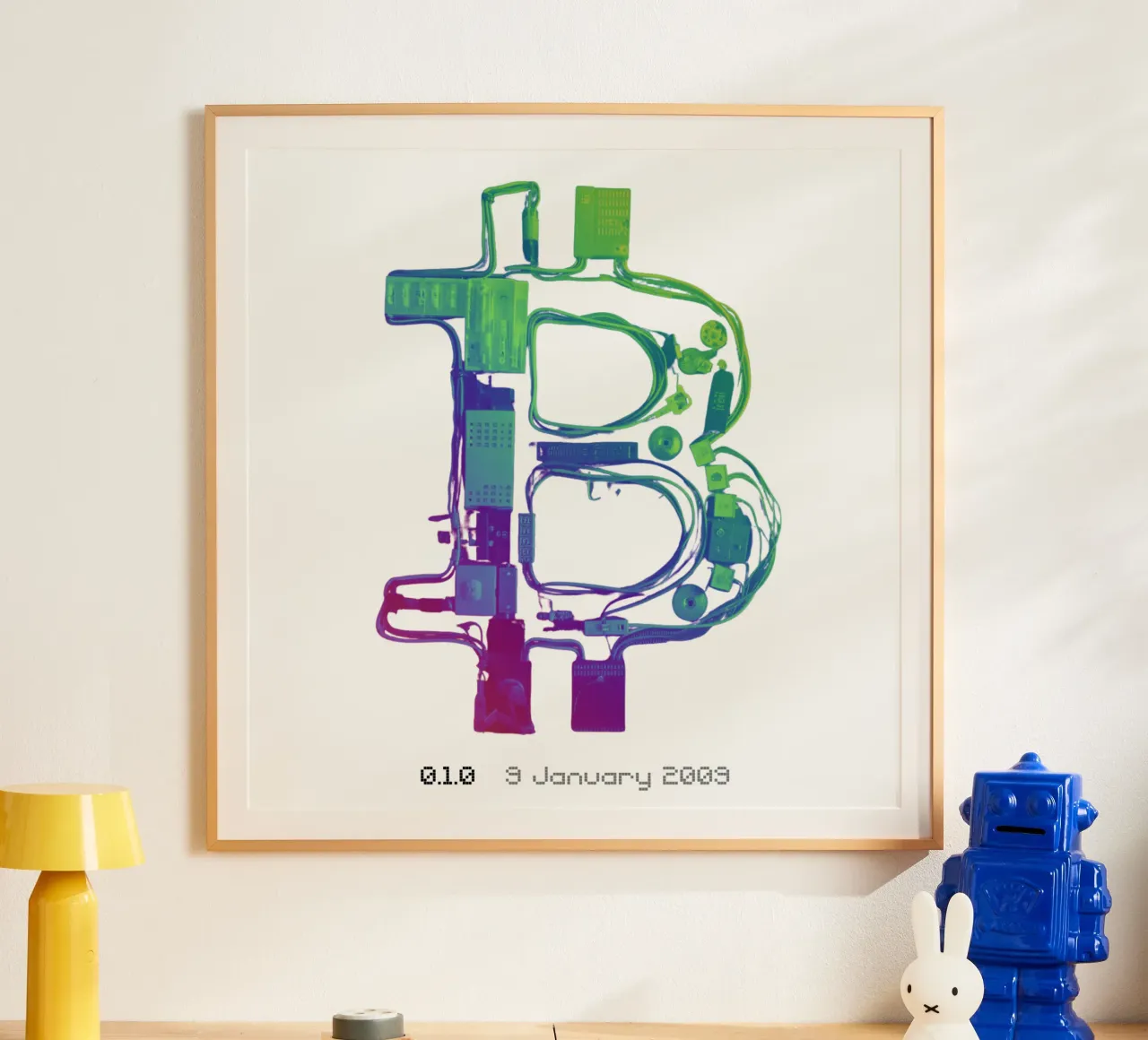 CableGuy_Rianow_XL poster con telaio in legno da Crypto_Jungle