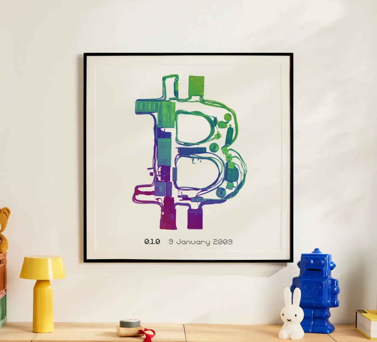 CableGuy_Rianow_XL poster con telaio in legno da Crypto_Jungle
