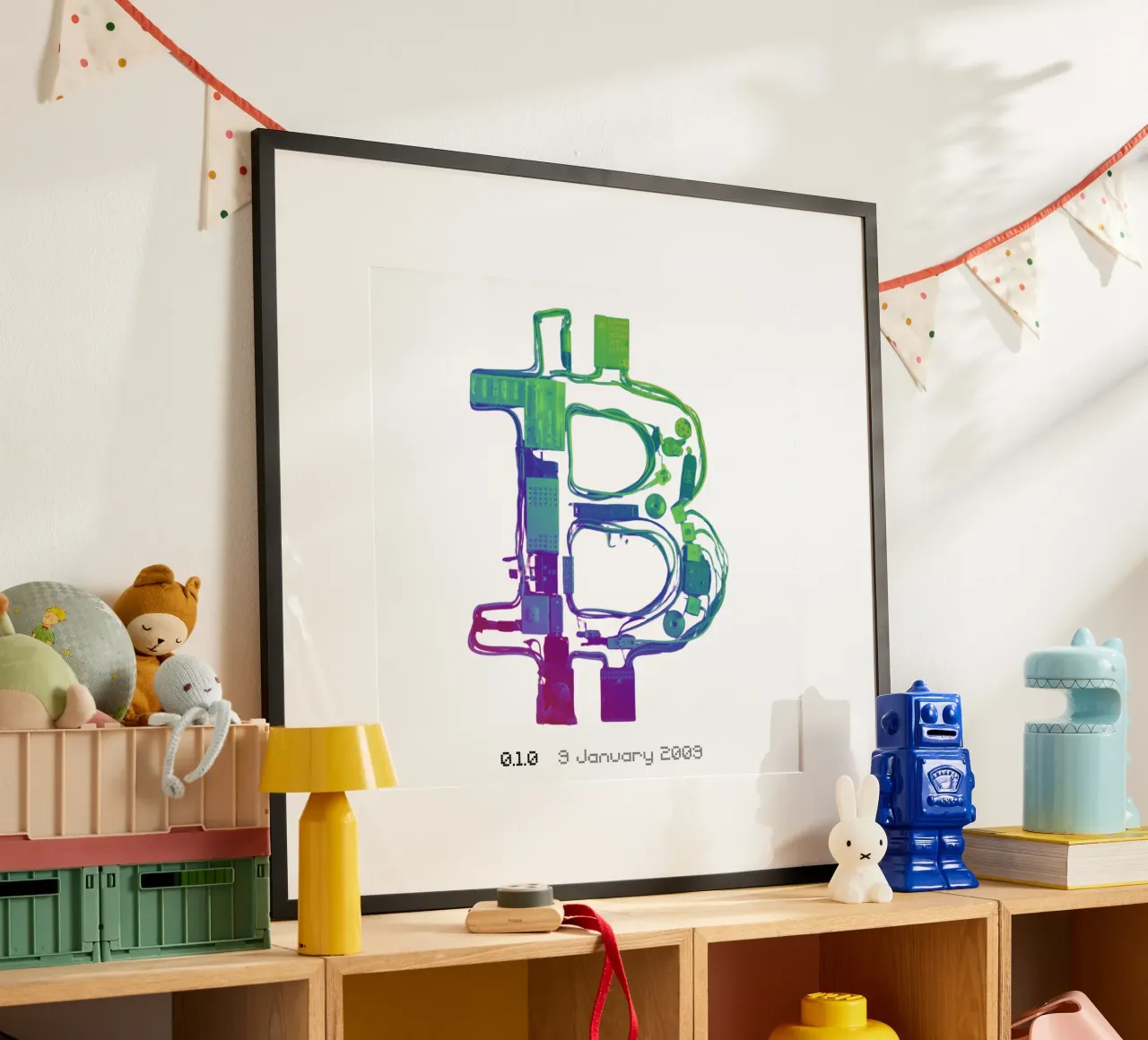 CableGuy_Rianow_XL poster con telaio in legno da Crypto_Jungle