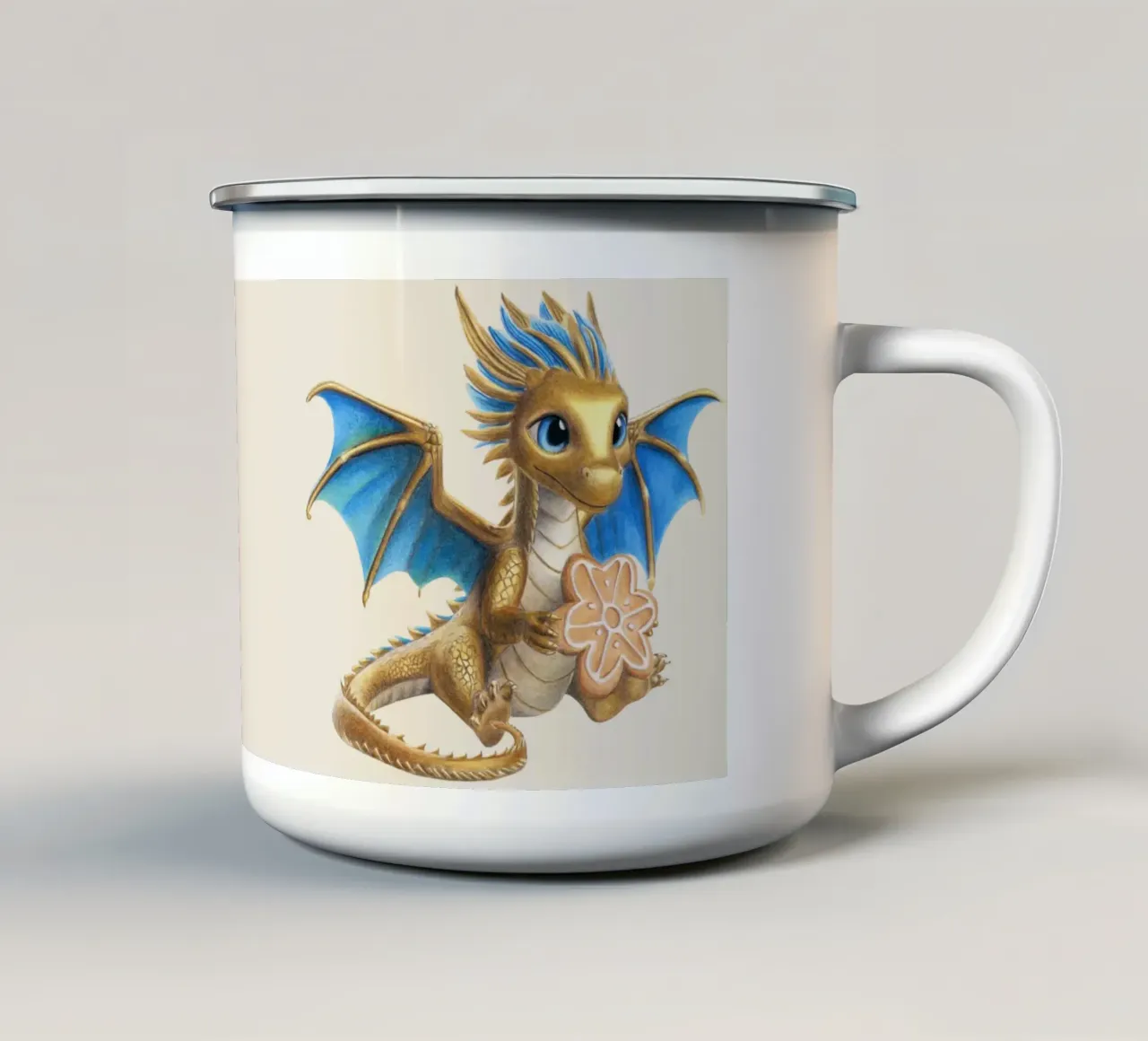 Drago con pan di zenzero tazza in smalto da Graphit und Farbe