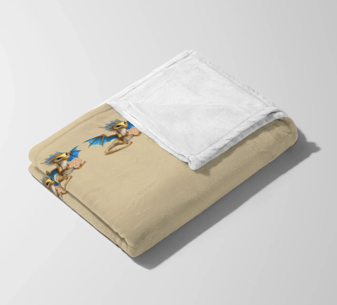 Dragon with gingerbread fleece blanket by Graphit und Farbe