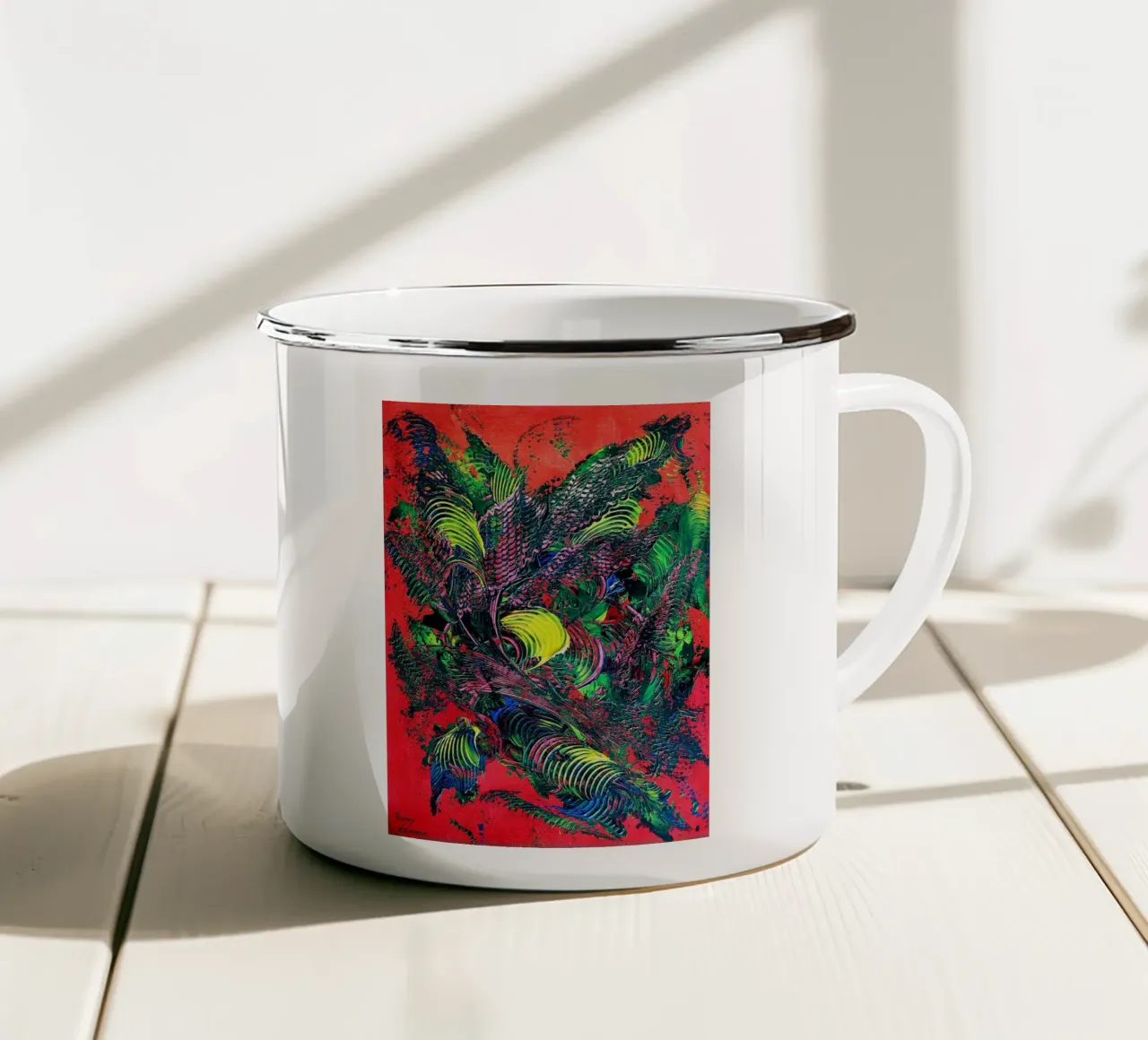 IDEAL GIFT 95 tazza in smalto da Thierry Vobmann Abstract painting