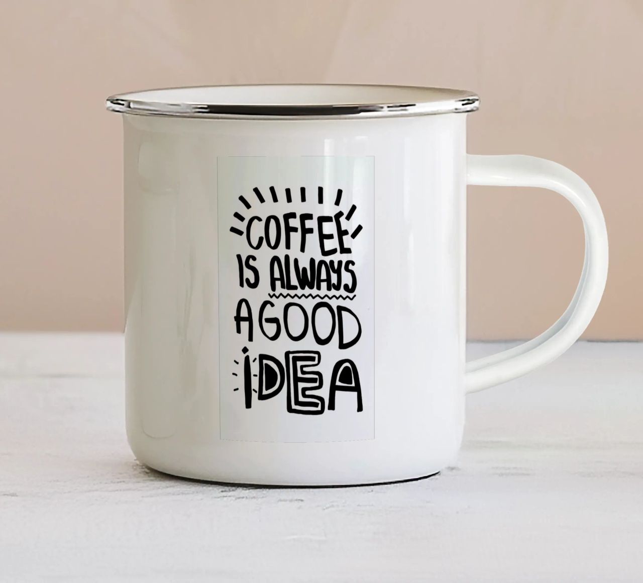 Coffee Is Always A Good Idea tazza in smalto da Vasare Nar