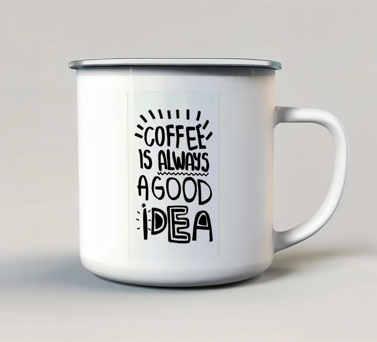 Coffee Is Always A Good Idea tazza in smalto da Vasare Nar