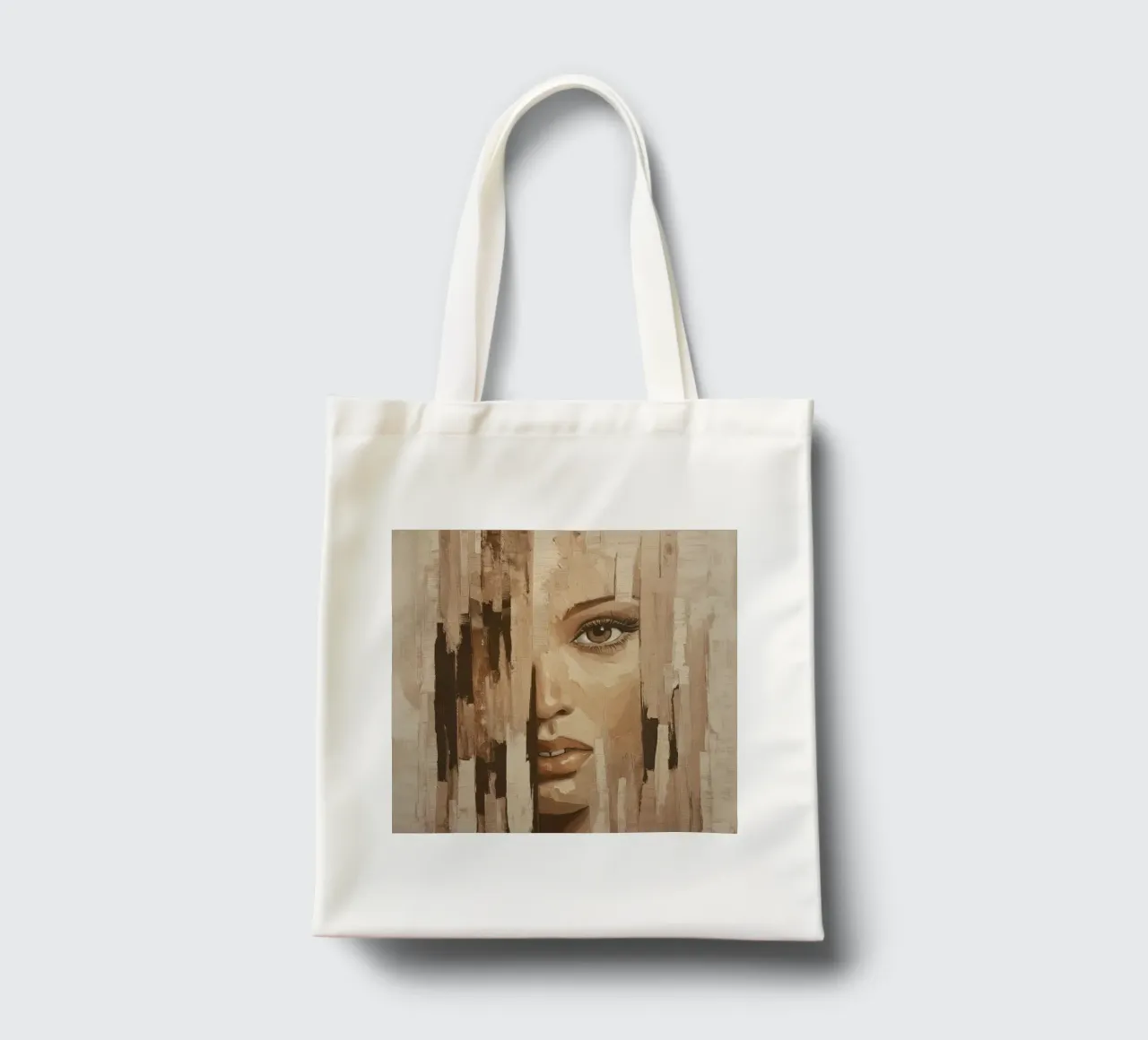 Abstract face borsa in juta da Imagine