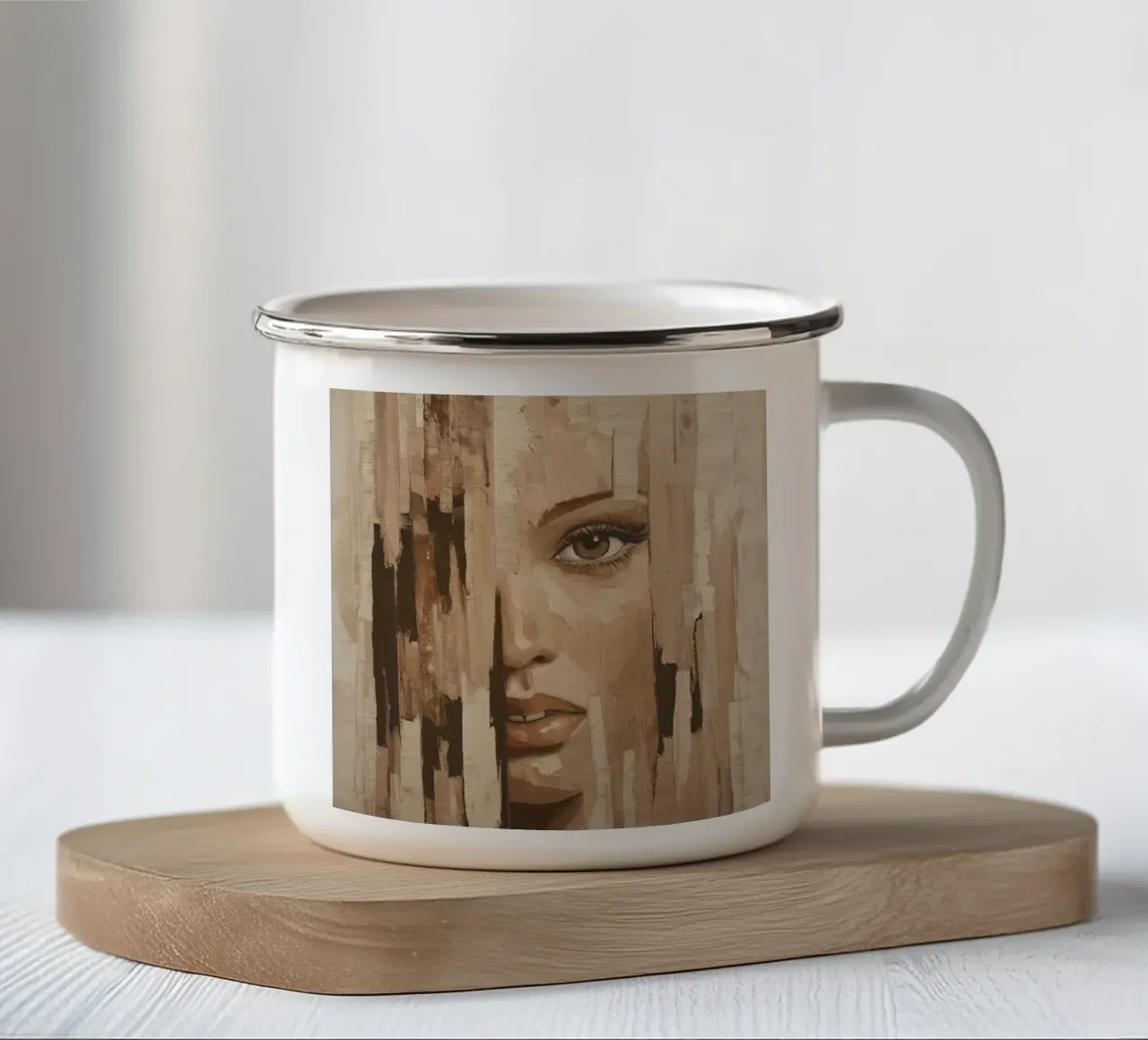 Abstract face tazza in smalto da Imagine