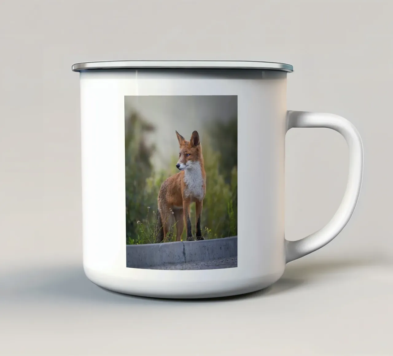 Volpe rossa tra le dune tazza in smalto da Tom's Wildlife