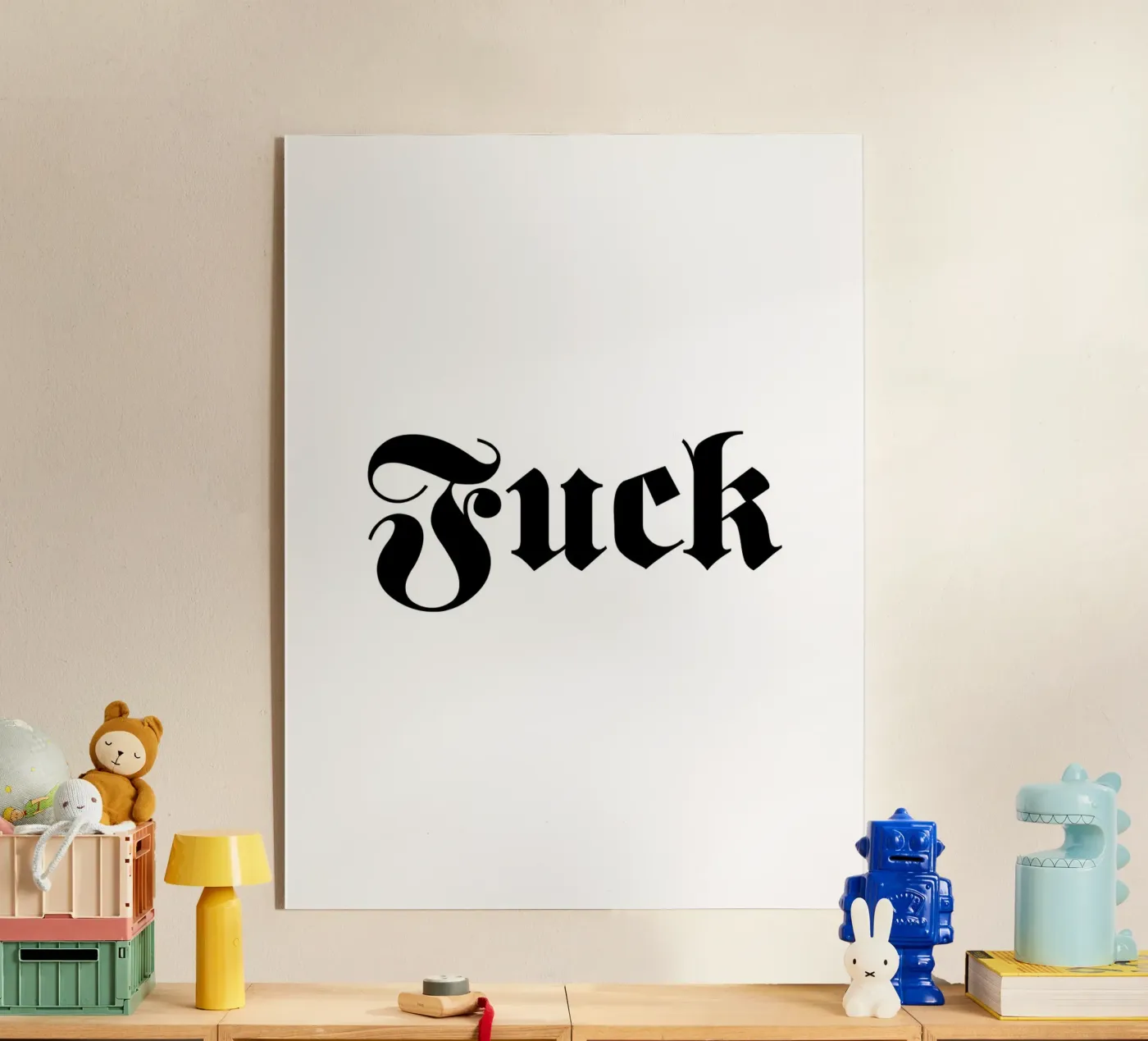Classic Fuck acrylic glass by Paigaam Studio