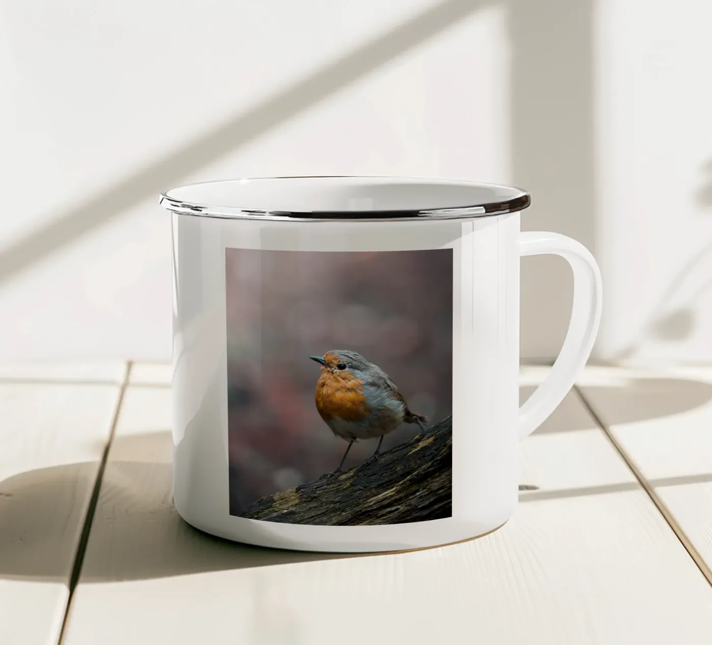 Robin enamel mug by Tom's Wildlife