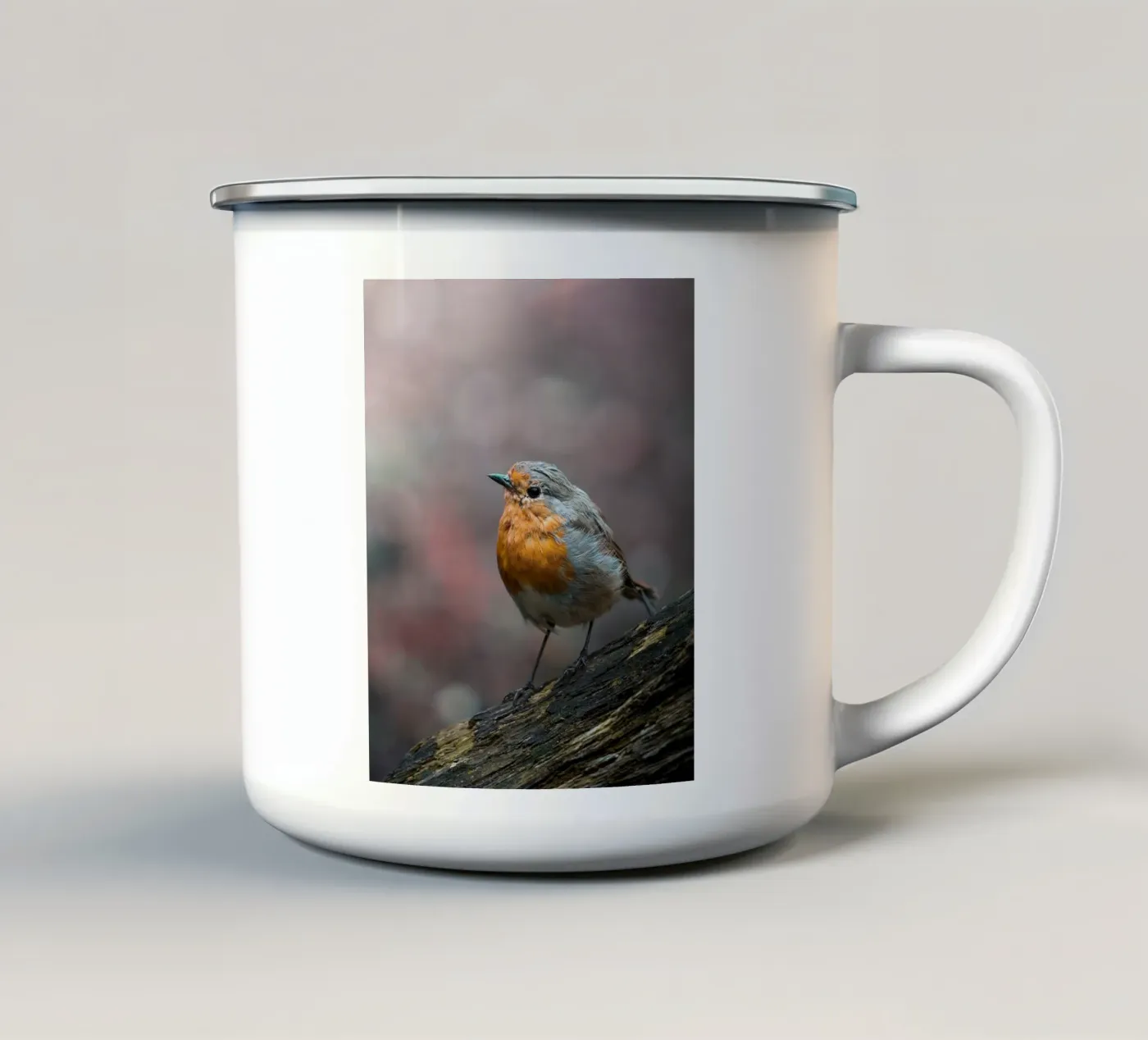 Robin enamel mug by Tom's Wildlife