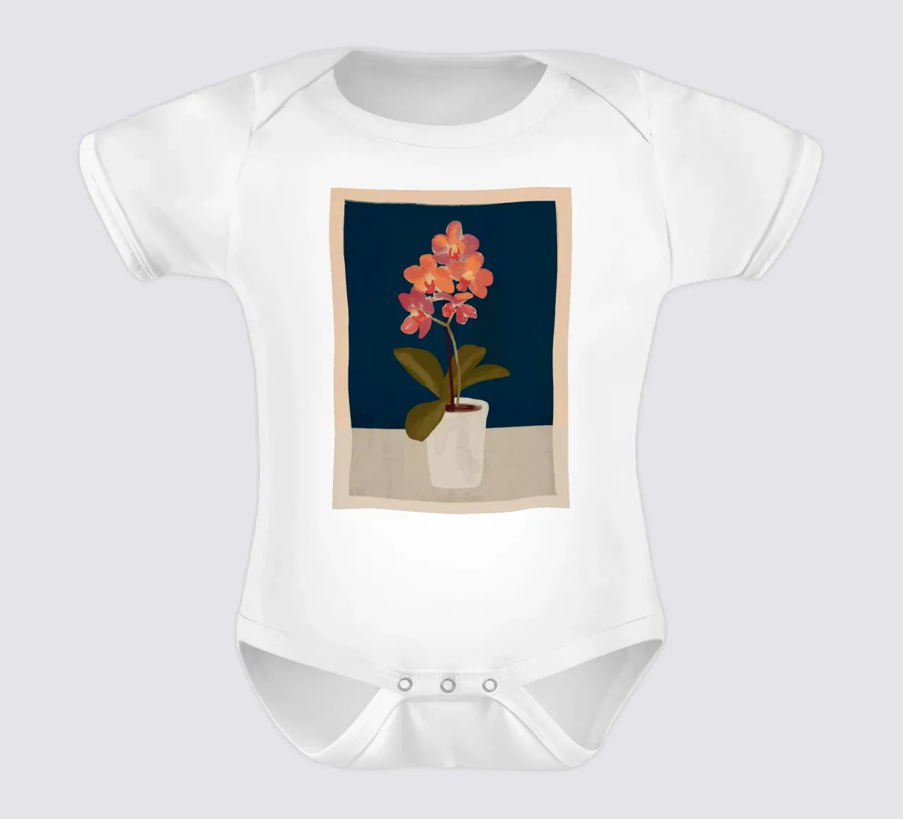 Orchidea body neonato maniche corte da ThingDesign