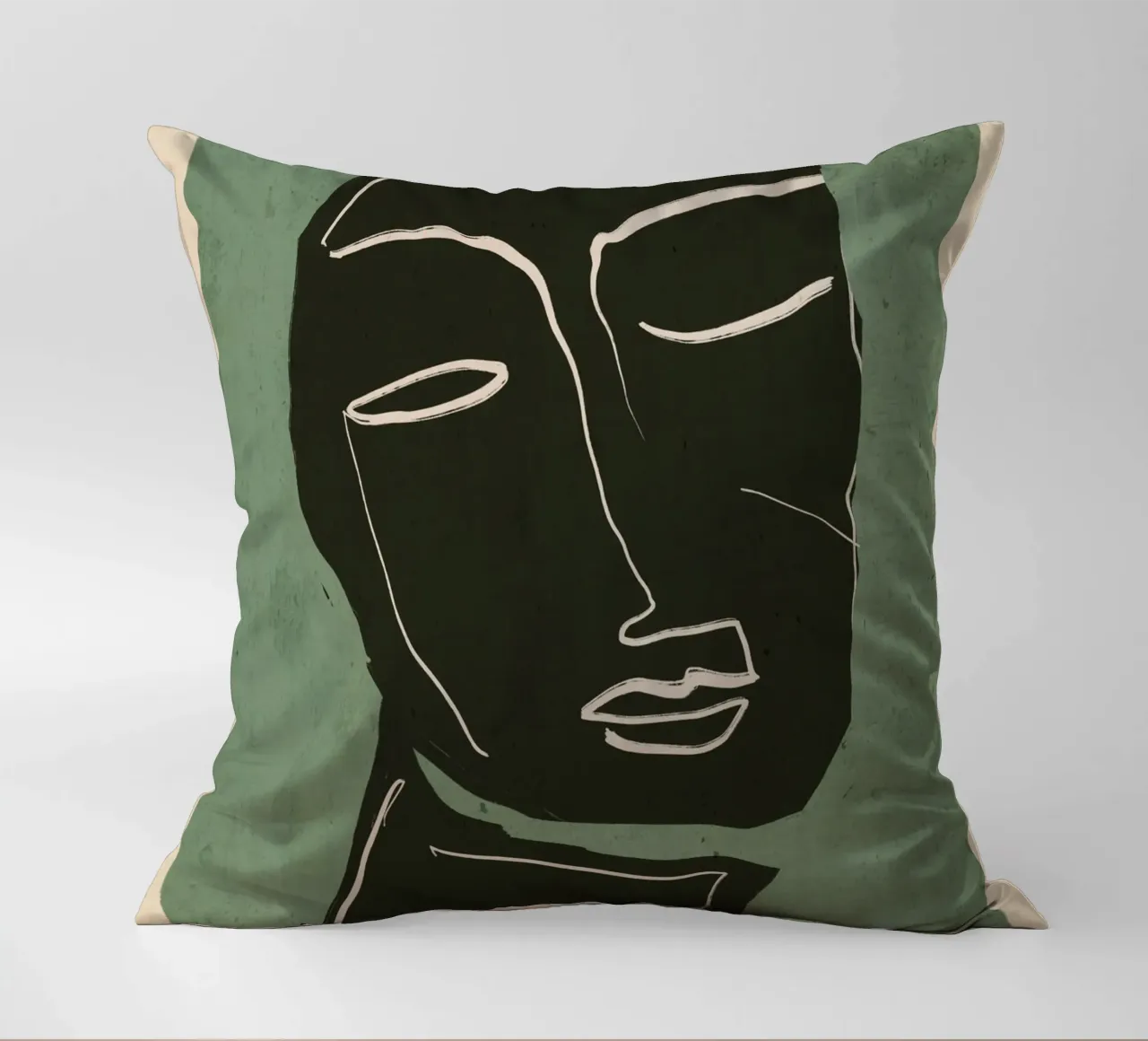 Minimal Abstract Art Face 2 decorative cushion by ThingDesign