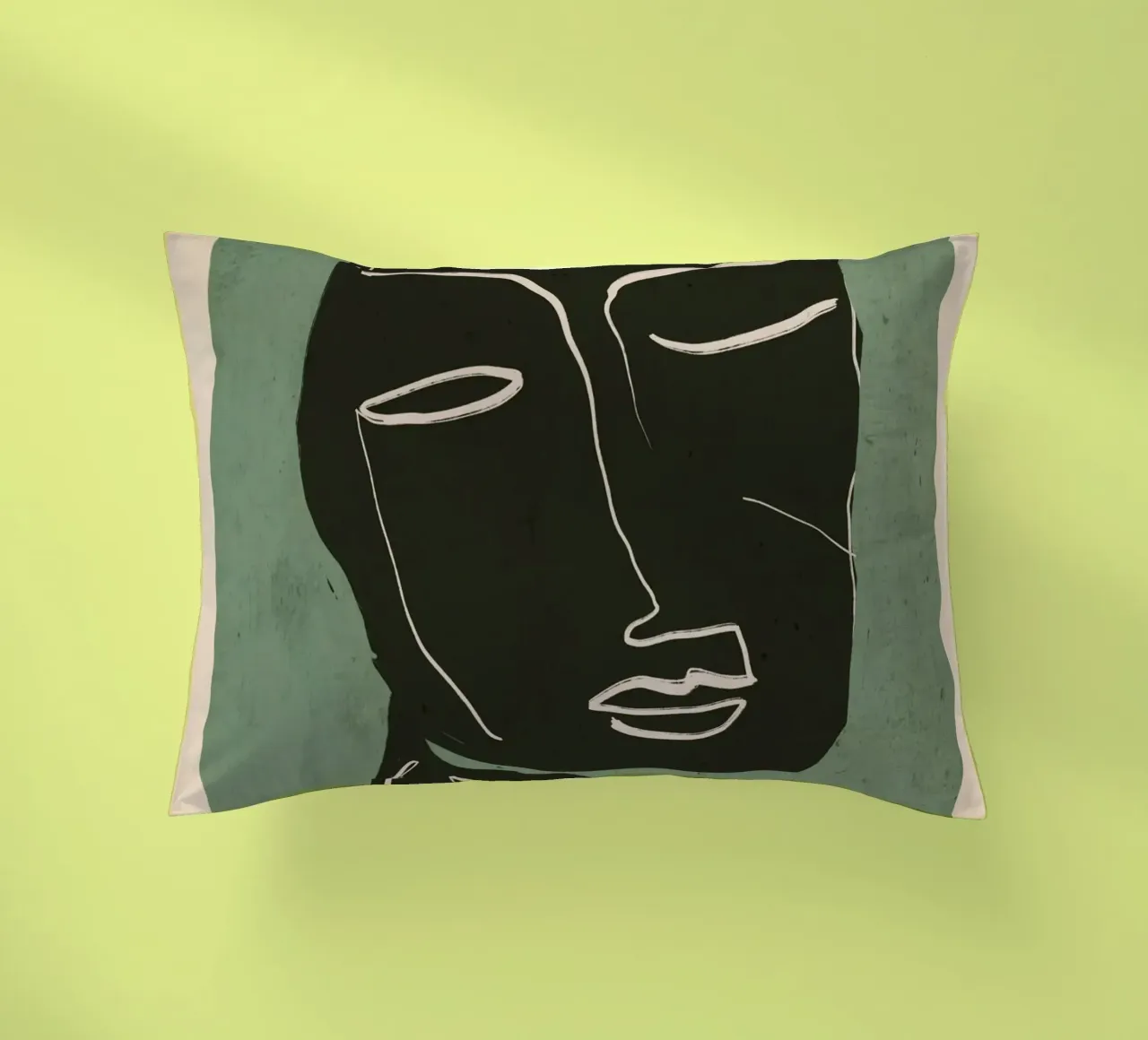 Minimal Abstract Art Face 2 decorative cushion by ThingDesign