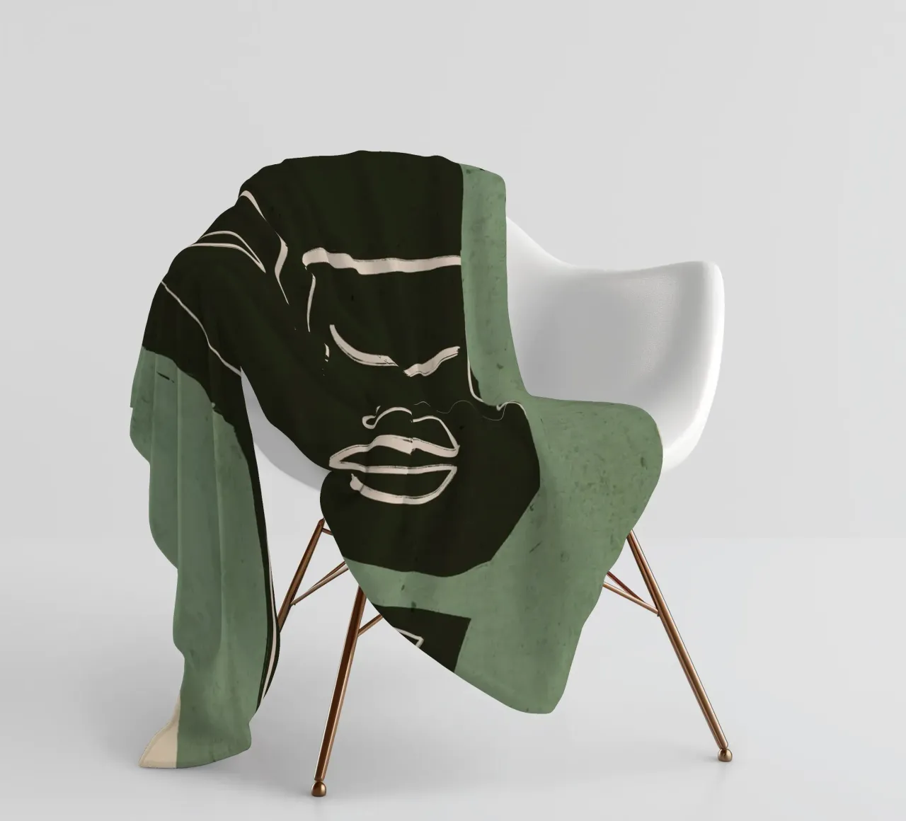 Minimal Abstract Art Face 2 fleece blanket by ThingDesign