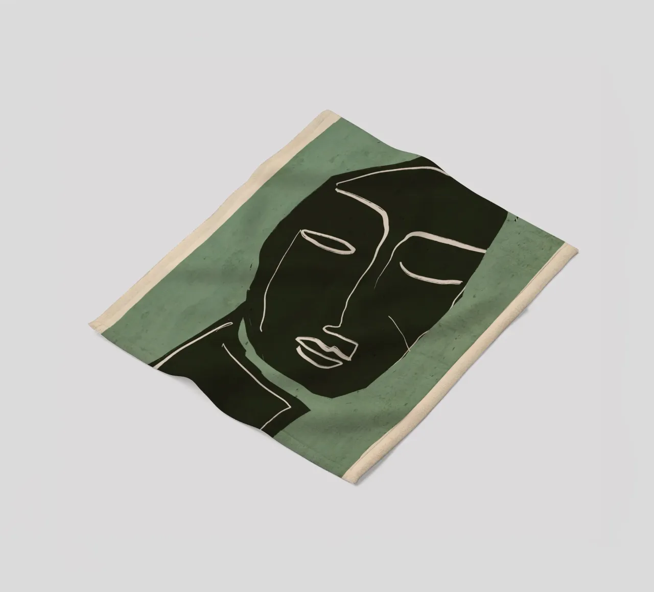 Minimal Abstract Art Face 2 fleece blanket by ThingDesign