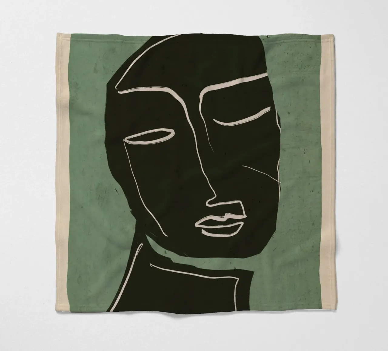 Minimal Abstract Art Face 2 fleece blanket by ThingDesign