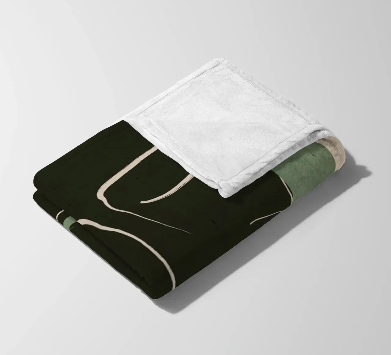 Minimal Abstract Art Face 2 fleece blanket by ThingDesign