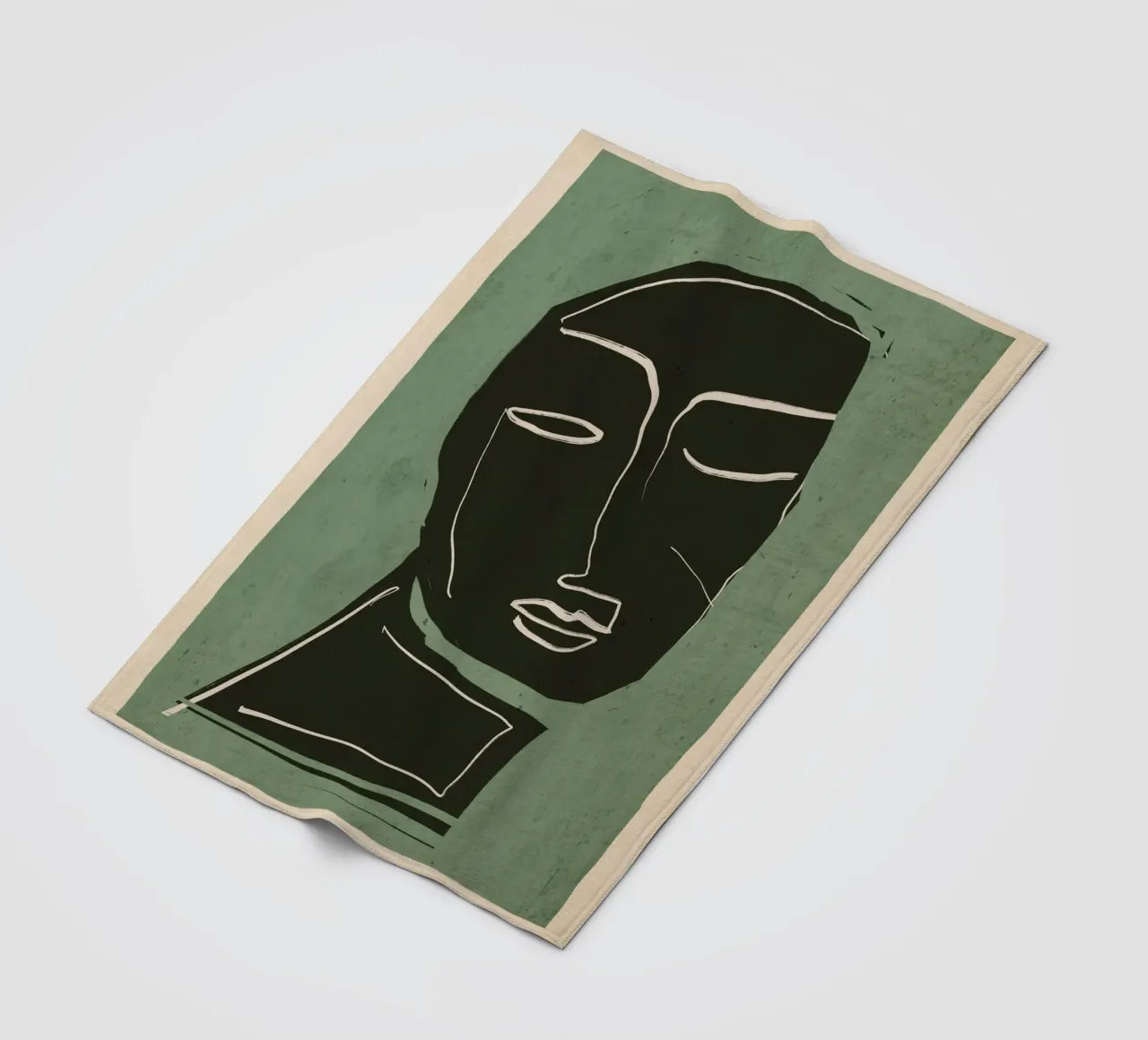 Minimal Abstract Art Face 2 fleece blanket by ThingDesign