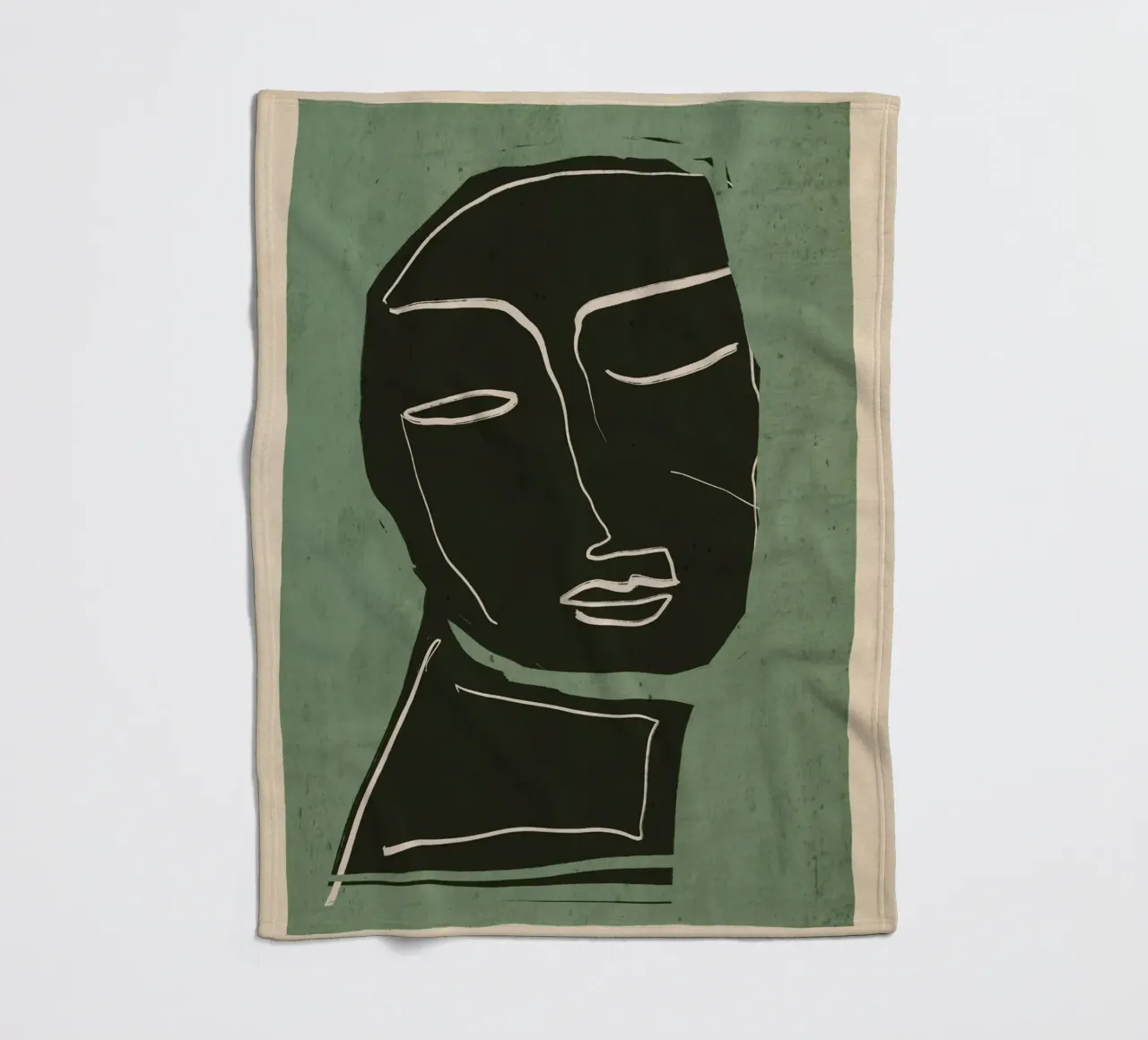 Minimal Abstract Art Face 2 fleece blanket by ThingDesign