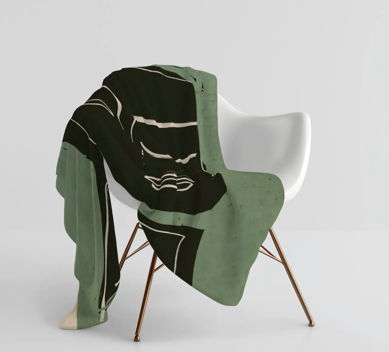 Minimal Abstract Art Face 2 fleece blanket by ThingDesign