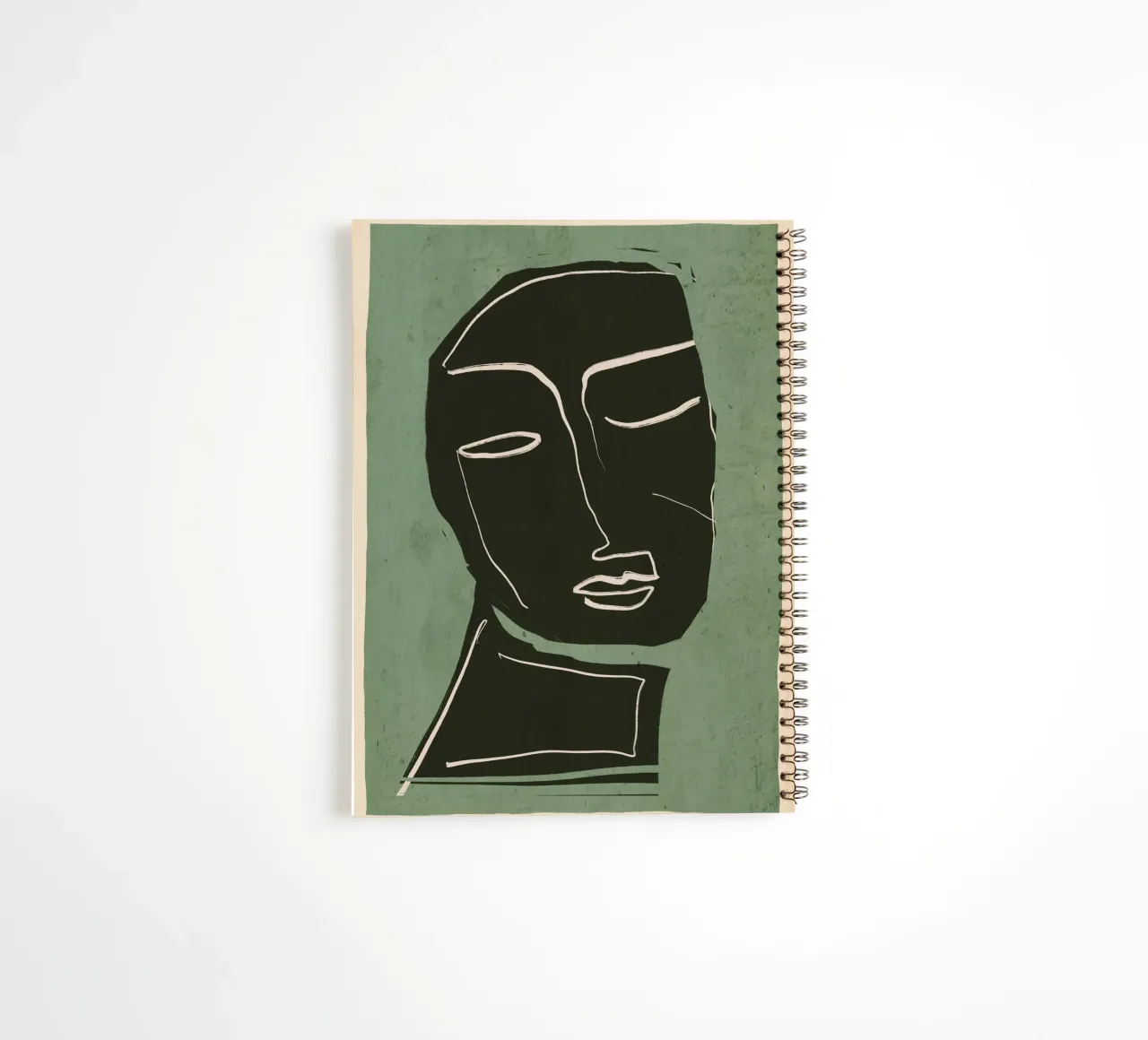 Minimal Abstract Art Face 2 spiral notebook by ThingDesign