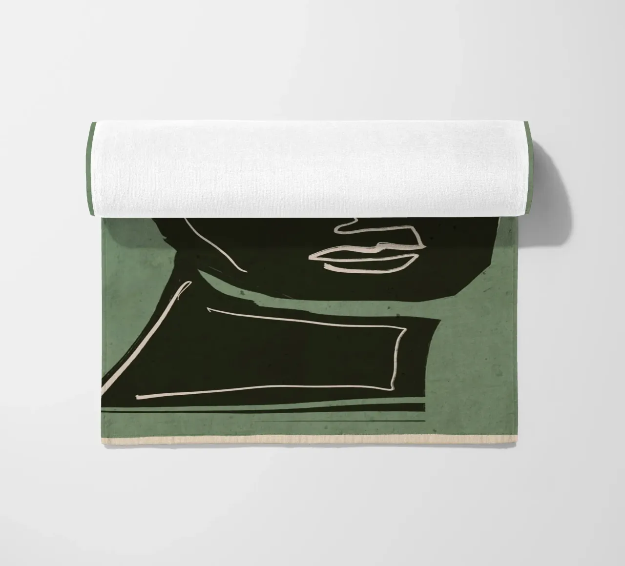 Minimal Abstract Art Face 2 beach towel by ThingDesign