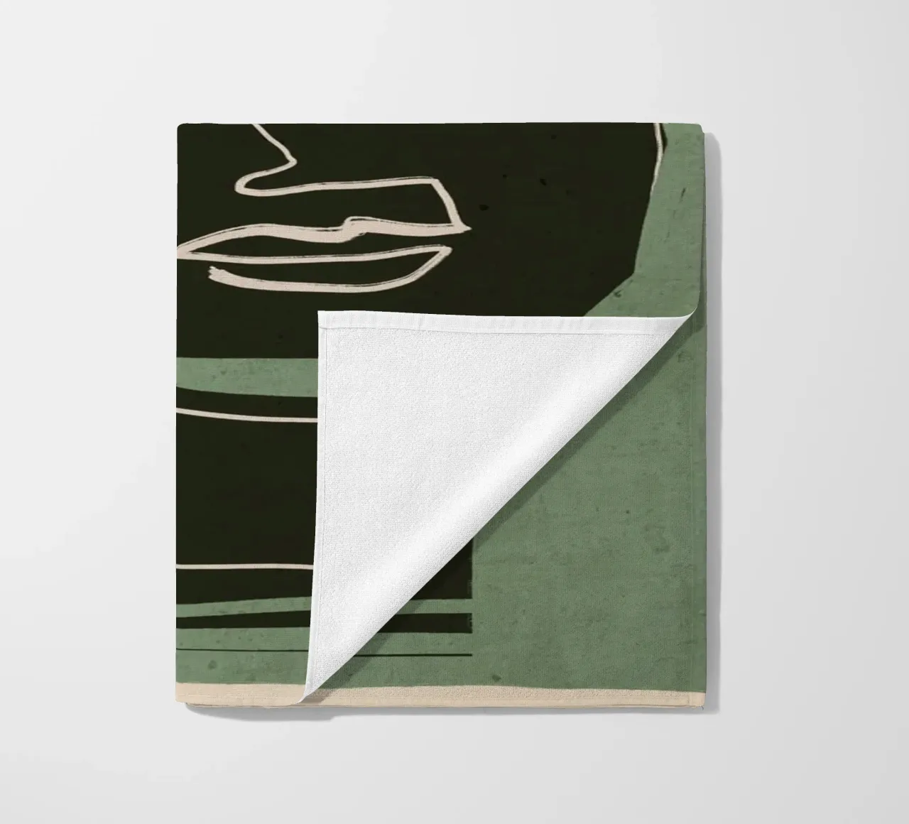 Minimal Abstract Art Face 2 beach towel by ThingDesign