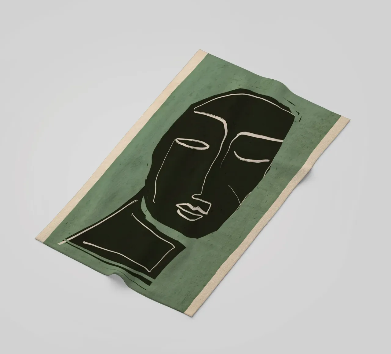 Minimal Abstract Art Face 2 beach towel by ThingDesign