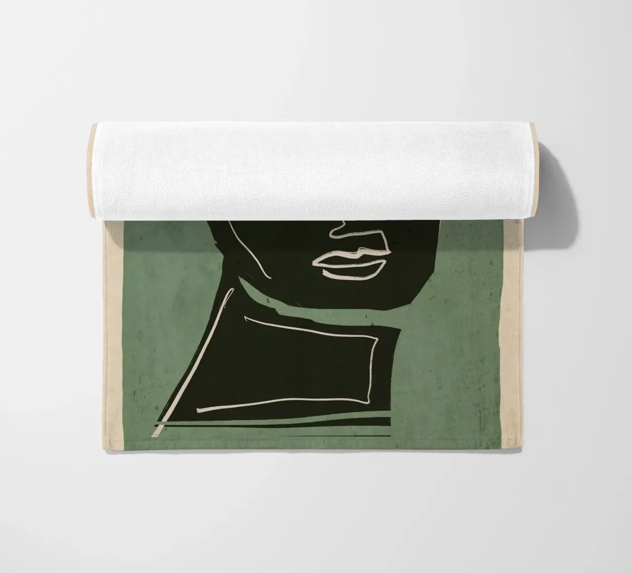 Minimal Abstract Art Face 2 beach towel by ThingDesign