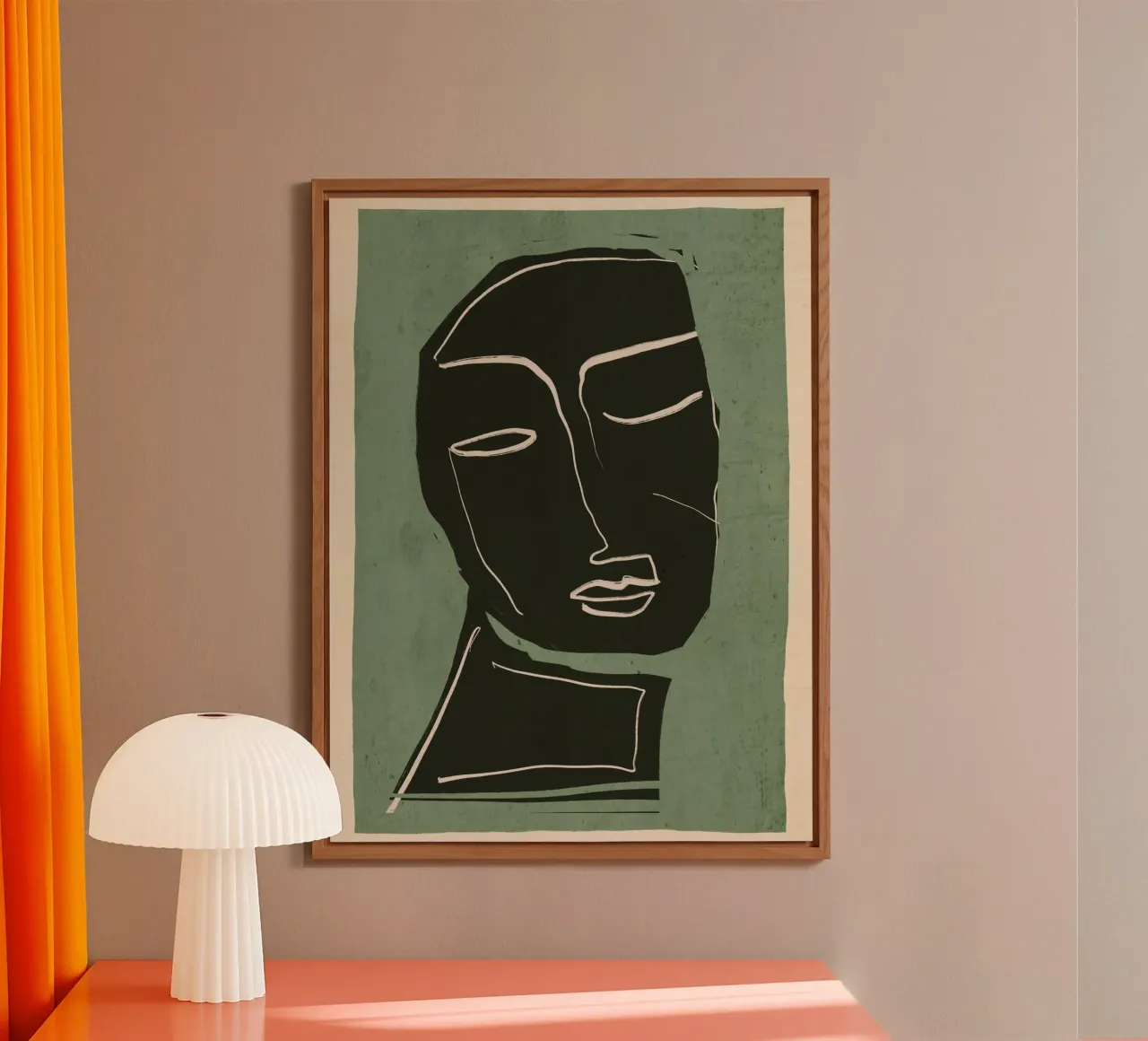 Minimal Abstract Art Face 2 alu-dibond by ThingDesign